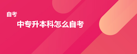 中专升本科怎么自考