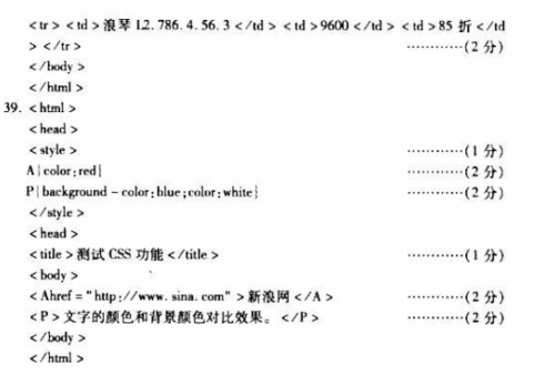 2018年10月自考网页设计与制作00900试题答案及评分参考