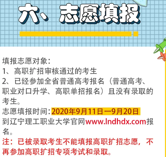 2020年辽宁理工职业大学高职扩招通知