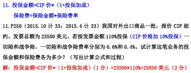 自考国际贸易理论与实务常考计算题最全整理3