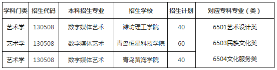 2020年山東專升本數字媒體藝術專業(yè)招生院校名單