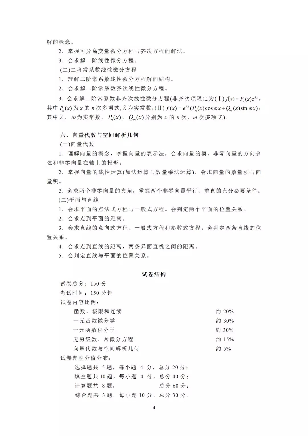 2021年浙江專升本高數(shù)科目考試大綱