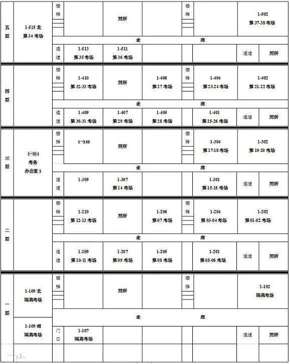 第1教学楼第1-38考场