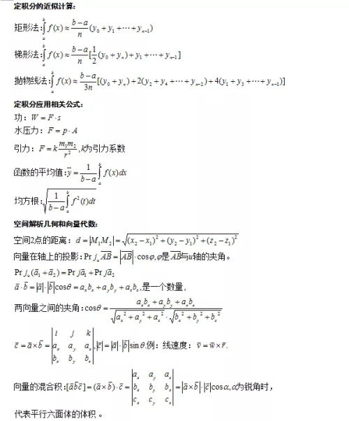 2019年專升本高等數(shù)學(xué)公式備考(一)