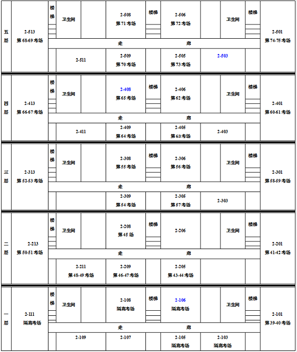 第2教学楼第39-75考场