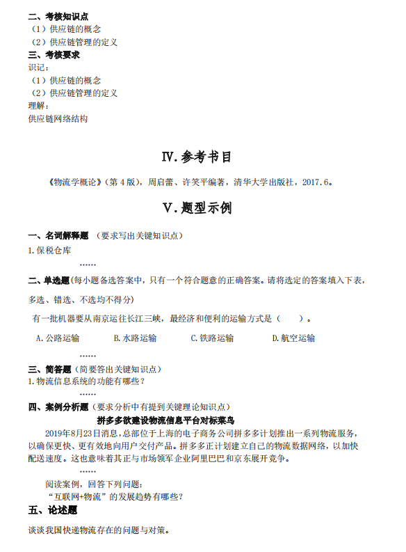 2021年廣東專升本廣州商學(xué)院物流學(xué)概論科目考試大綱