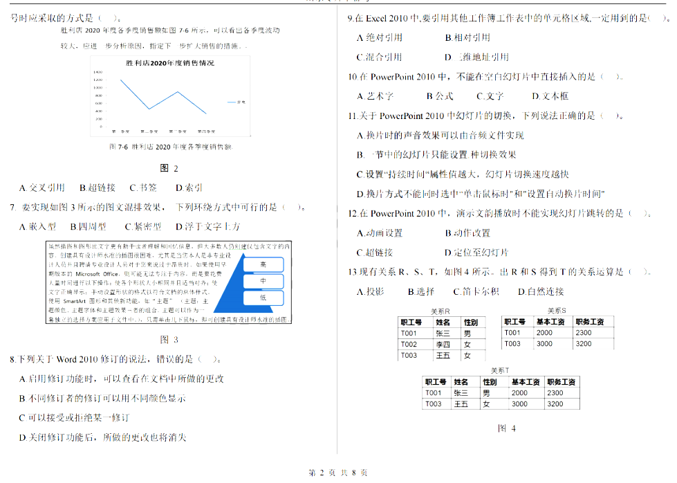 2021年山东专升本计算机科目真题及答案