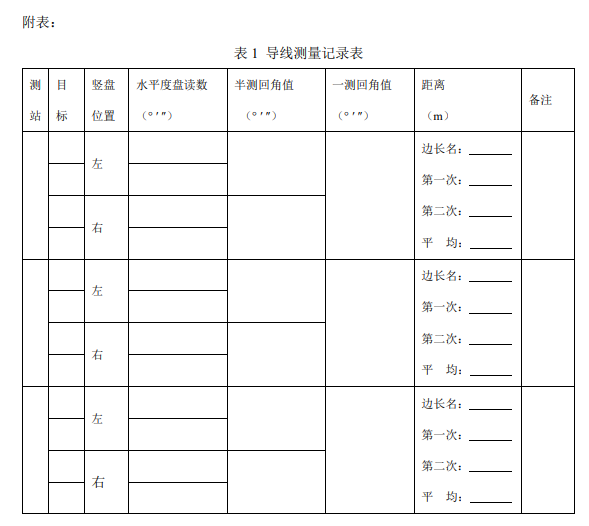 导线测量记录表