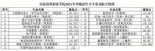 山東商務(wù)職業(yè)學(xué)院?jiǎn)握芯C評(píng)分?jǐn)?shù)線