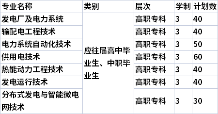 2021年長沙電力職業(yè)技術學院單獨招生專業(yè)