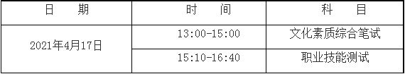 考試科目及時(shí)間安排表