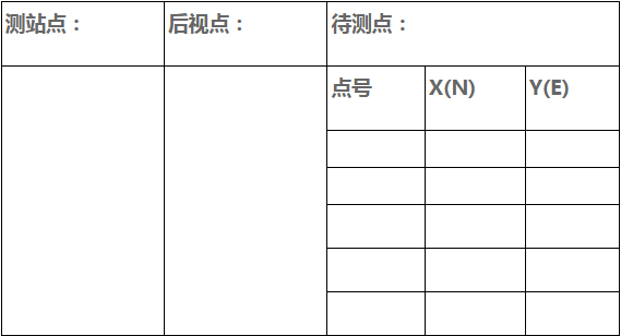 全站仪坐标测量记录表