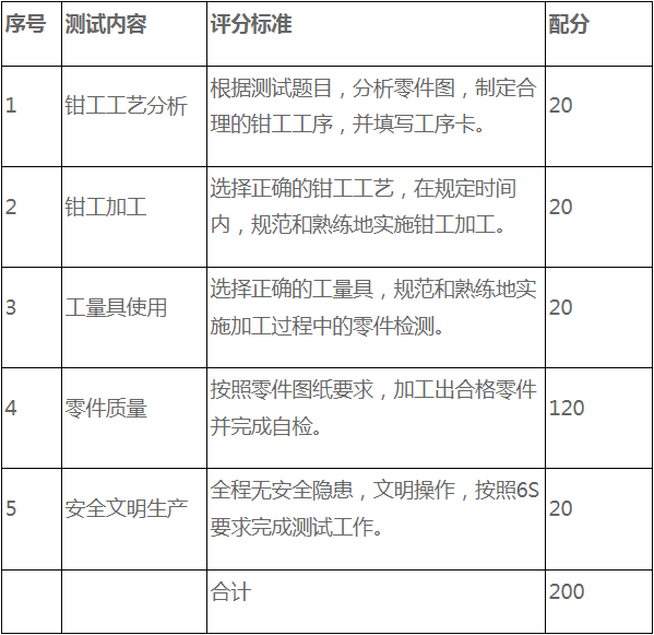 评分标准与分值比例