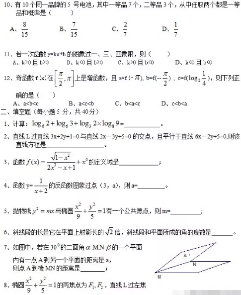 2022年鄭州鐵路職業(yè)技術(shù)學(xué)院高職單招數(shù)學(xué)科目模擬題