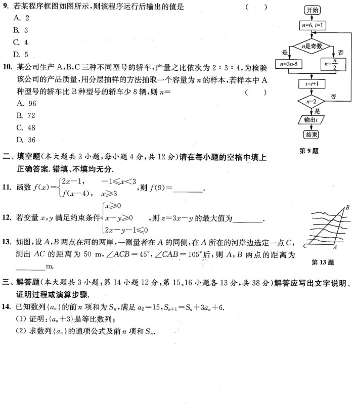 2022年河南高职单招考试数学科目模拟题（三）