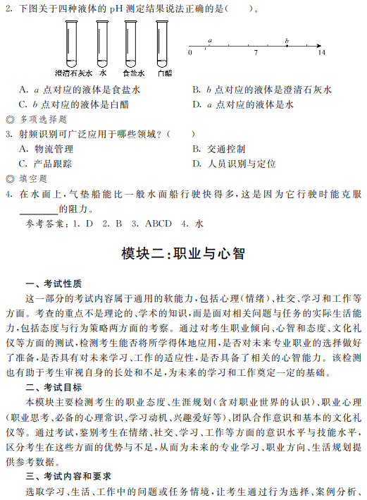 2022年上海震旦职业学院依法自主招生职业适应性测试考试大纲