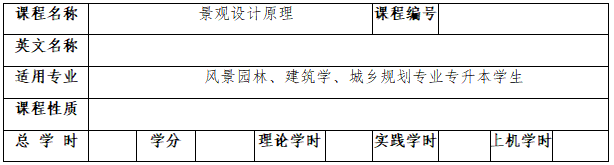 《景觀設計原理》考試大綱