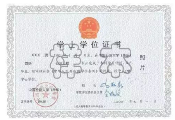 成考學(xué)士學(xué)位證樣本