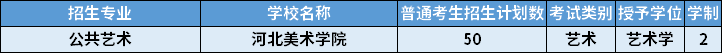 2022年河北專升本公共藝術(shù)專業(yè)招生計(jì)劃