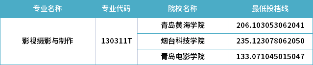 2022年山东专升本影视摄影与制作专业分数线